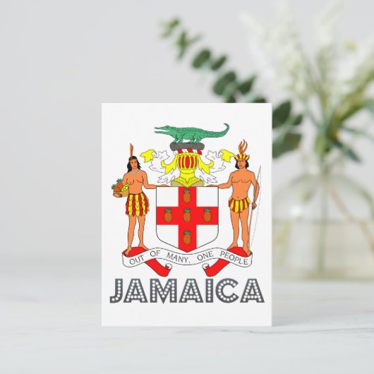 Jamaican Emblem Briefkaart (Staand voorkant)