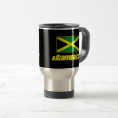 Jamaican Flag Black Travel Mug Reisbeker (Voorkant rechts)