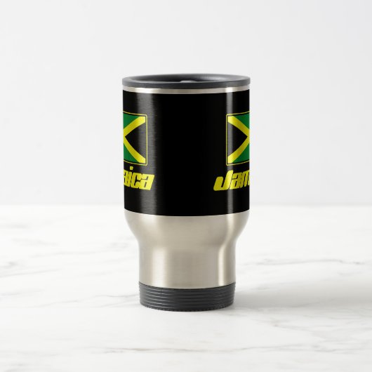 Jamaican Flag Black Travel Mug Reisbeker (Center)