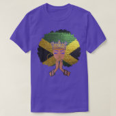 Jamaican Flag Black Woman Melanin Queen Afro Pray T-shirt (Design voorkant)