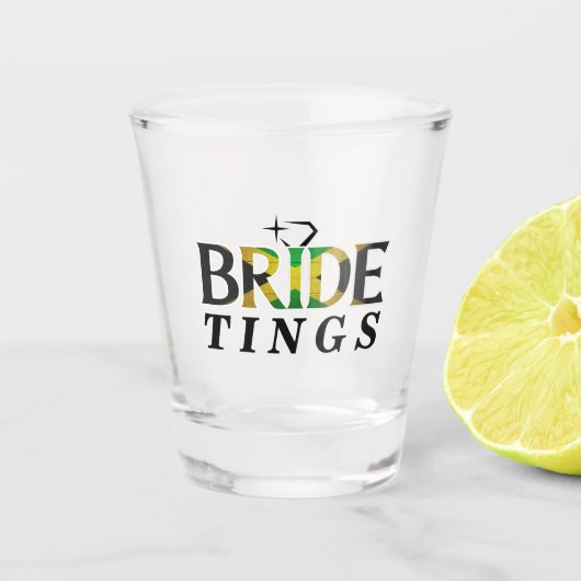 Jamaican Flag Bride Wedding Bachelorette Jamaica Shot Glas (Voorkant)
