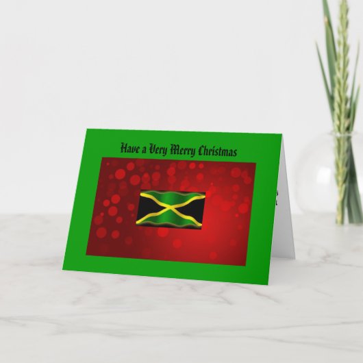Jamaican Flag Christmas Kaart (Voorkant)