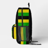 Jamaican Flag Colors Striped Monogram Bedrukte Rugzak (Rechts)