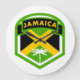 Jamaican Flag Crest Style Grote Klok