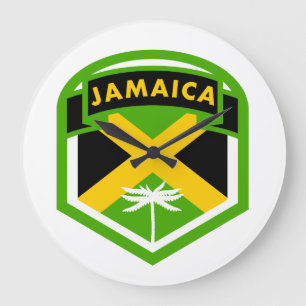 Jamaican Flag Crest Style Grote Klok