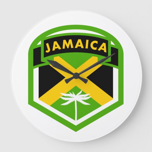 Jamaican Flag Crest Style Grote Klok (Voorkant)