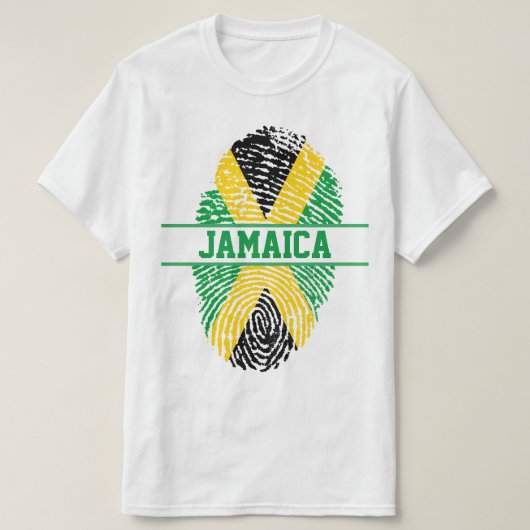 JAMAICAN FLAG FINGERPRINT T-SHIRT (Design voorkant)
