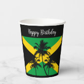 Jamaican Flag Happy Birthday Patriotic Papieren Bekers (Achterkant)