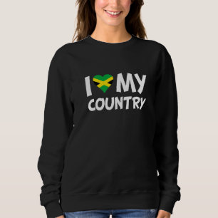 Jamaican Flag Heart I Love My Country Jamaica Trui