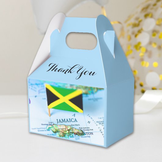 Jamaican Flag Island Jamaica Kaart Blauw Dank u Bedankdoosjes