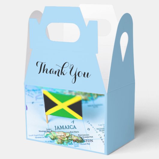 Jamaican Flag Island Jamaica Kaart Blauw Dank u Bedankdoosjes (Geopend)