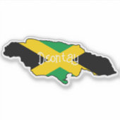 Jamaican Flag Island Shape Custom Name Sticker (Voorkant)