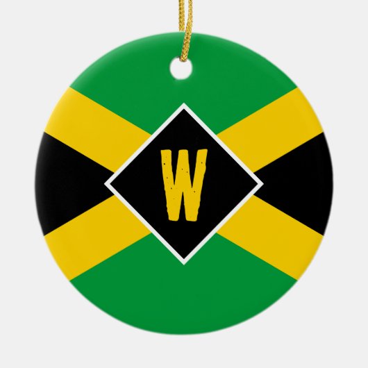 Jamaican Flag Monogram Christmas Keramisch Ornament (Voorkant)