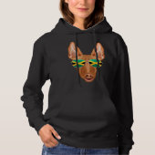 Jamaican Flag Pharaoh Hound Dog Jamaica Pocket Hoodie (Voorkant)