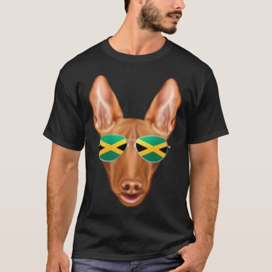 Jamaican Flag Pharaoh Hound Dog Jamaica Pocket T-shirt (Voorkant)