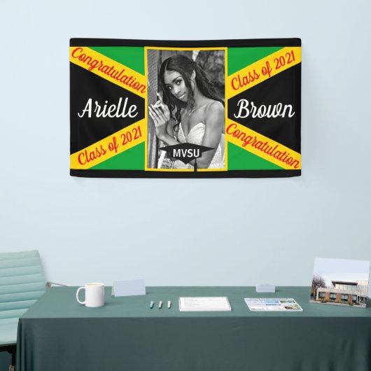 Jamaican Flag Photo Afstuderen Spandoek (Beurs)