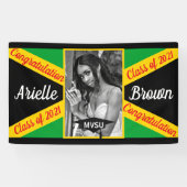 Jamaican Flag Photo Afstuderen Spandoek (Horizontaal)