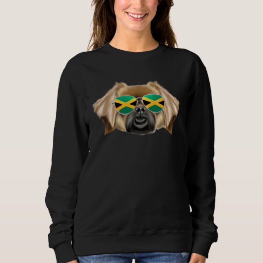 Jamaican Flag Tibetan Spaniel Dog Jamaica Pocket Trui (Voorkant)
