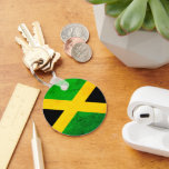 Jamaican Flag Weathered Effect One Love Sleutelhanger<br><div class="desc">Patriotic weathered effect Jamaican flag double-sided keyring. On reverse there are two customisable text areas,  where you can add your own slogan and name</div>