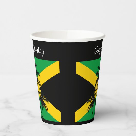 Jamaican Flag Wedding Congratulations Papieren Bekers (Links)