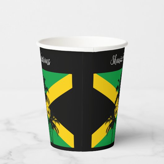 Jamaican Flag Wedding Congratulations Papieren Bekers (Rechts)