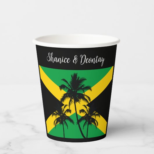 Jamaican Flag Wedding Congratulations Papieren Bekers (Voorkant)