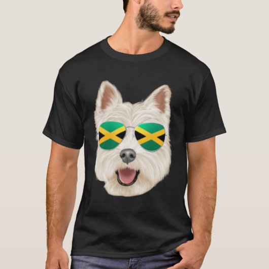 Jamaican Flag West Highland White Terrier Dog Jama T-shirt (Voorkant)