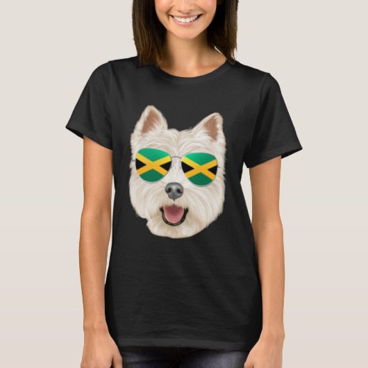 Jamaican Flag West Highland White Terrier Dog Jama T-shirt (Voorkant)