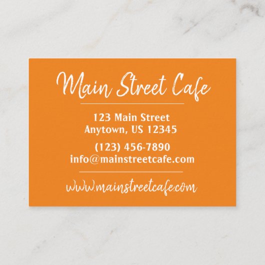 Jamaican Foods Caribbean Cuisine Restaurant Chef Visitekaartje (Achterkant)