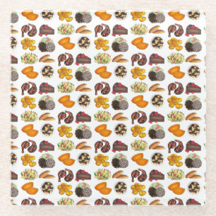 Jamaican Foods Caribbean Island Cuisine Print Glazen Onderzetter