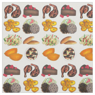 Jamaican Foods Caribbean Island Cuisine Print Stof