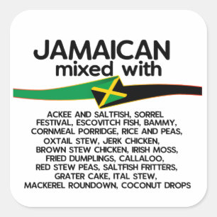 Jamaican gemengd met Jamaica Proud Group Vierkante Sticker
