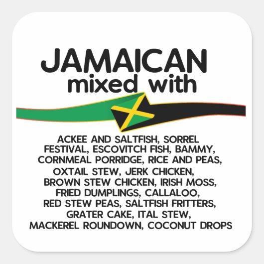 Jamaican gemengd met Jamaica Proud Group Vierkante Sticker (Voorkant)