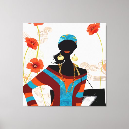 Jamaican Girl Wrapped Canvas Afdruk (Voorkant)