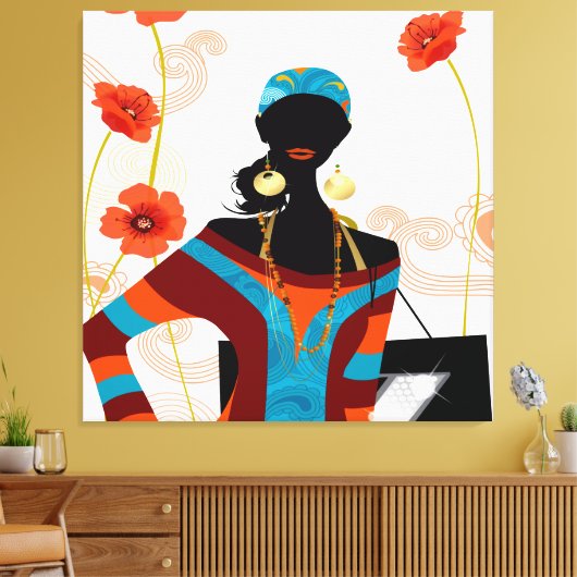 Jamaican Girl Wrapped Canvas Afdruk (Insitu (Woonkamer))