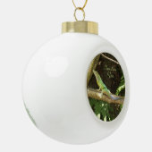 Jamaican Green Lizard Keramische Bal Ornament (Links)