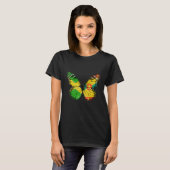 Jamaican Grenadan Flag Butterfly T-shirt (Voorkant volledig)