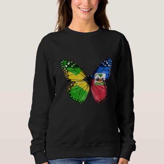Jamaican Haitian Flag Butterfly Trui (Voorkant)