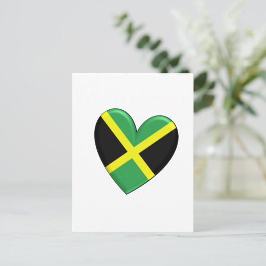 Jamaican Heart Flag Briefkaart (Staand voorkant)
