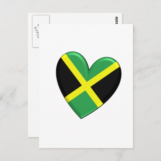 Jamaican Heart Flag Briefkaart (Voorkant / Achterkant)