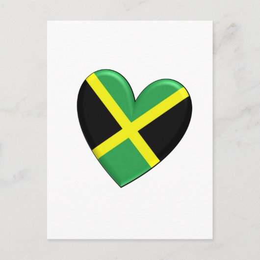 Jamaican Heart Flag Briefkaart (Voorkant)
