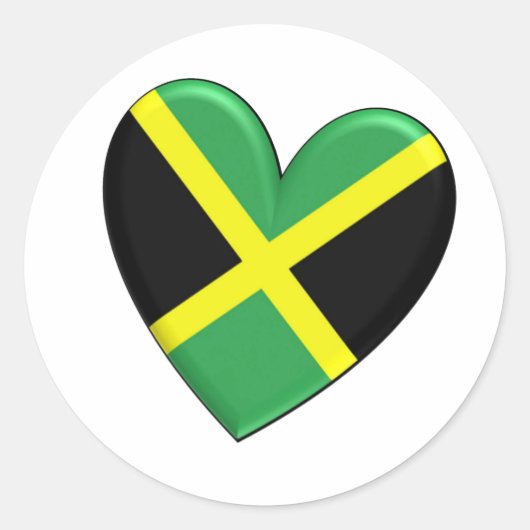 Jamaican Heart Flag Ronde Sticker (Voorkant)
