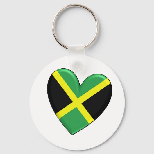 Jamaican Heart Flag Sleutelhanger (Voorkant)