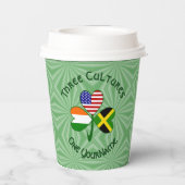 Jamaican Irish American Shamrock Personalized Text Papieren Bekers (Achterkant)