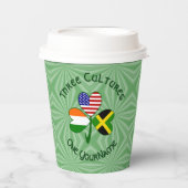 Jamaican Irish American Shamrock Personalized Text Papieren Bekers (Voorkant)