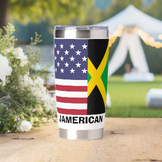 Jamaican , Jamaica-Amerikaanse vlag ,4 juli Geïsoleerde Drinkbeker