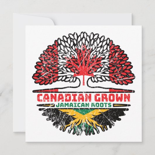 Jamaican Jamaica Canadian Canada Tree Roots Flag Kaart (Voorkant)