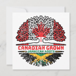 Jamaican Jamaica Canadian Canada Tree Roots Flag Kaart