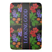 Jamaican Jungle Tropical Flowers and Fruit Black Badmat (Voorkant Verticaal)