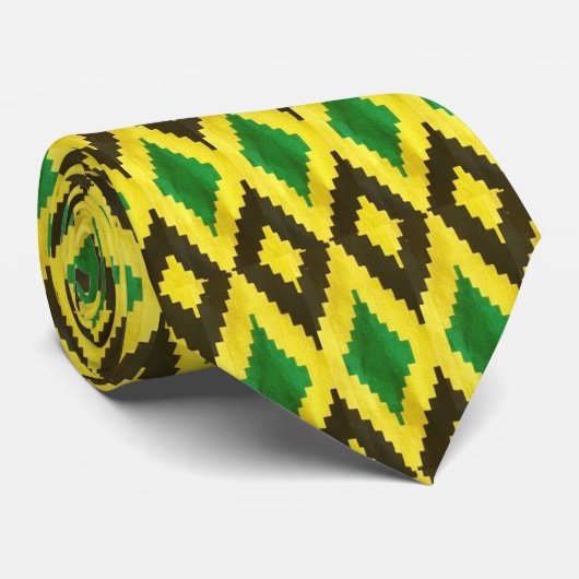 Jamaican Kente Mannen Stropdas (Opgerold)